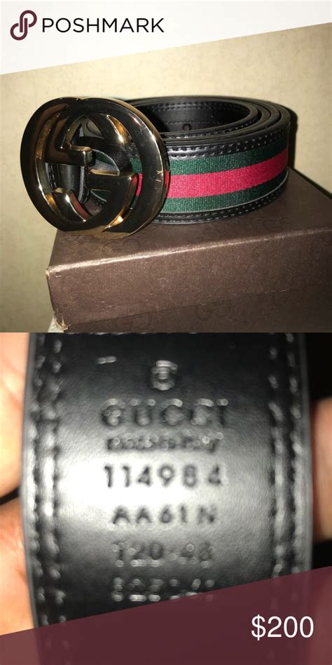 authentic Gucci belt stamp